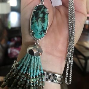 Kendra scott African turquoise Eva rhodium